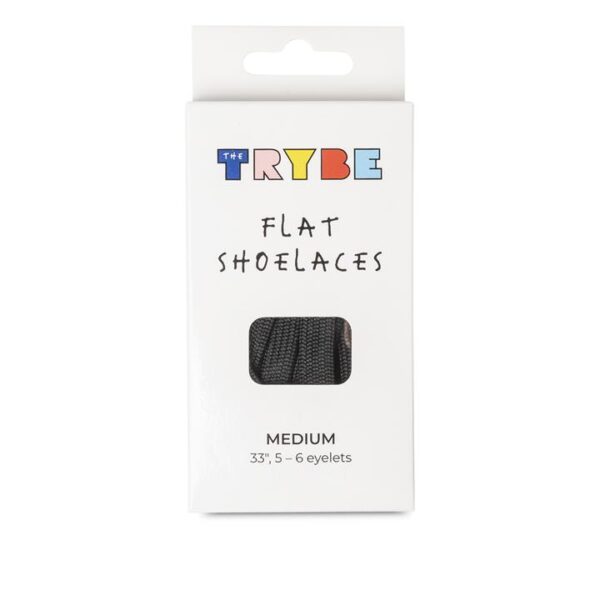 Trybe Laces Flat Lace Kids Black Unisex Size M