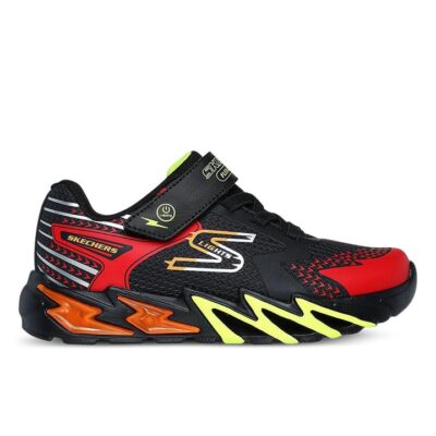 Skechers Flex-Glow Bolt Kids Black Red Unisex Size 2