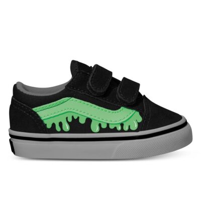 Vans Old Skool V Kids Glow Slime Black/Green Unisex Size 4