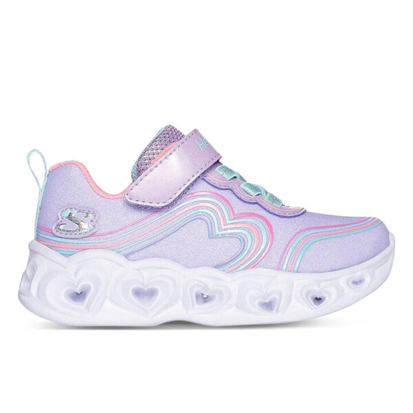 Skechers Heart Lights Kids Lavender/Multi Unisex Size 5