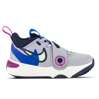 Nike Team Hustle D 11 Kids Wolf Grey/Vapor Green-Obsidian Unisex Size 3