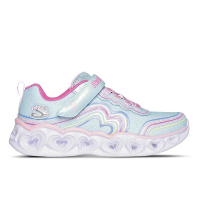 Skechers Heart Lights Kids Turquoise/Multi Unisex Size 12