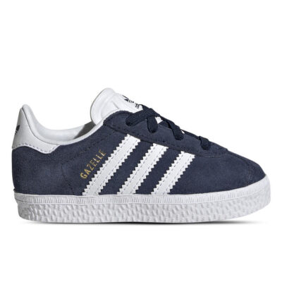 Adidas Originals Gazelle Elastic Laces Kids Collegiate Navy/White Unisex Size 8
