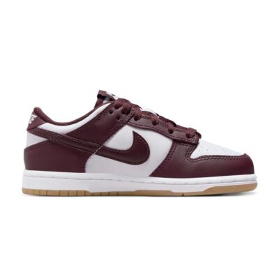 Nike Dunk Low Kids White/Burgundy Crush-Gum Light Brown Unisex Size 3
