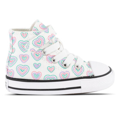Converse Chuck Taylor All Star Hearts Easy-On Hi Kids White/Oops Pink/White Unisex Size 5