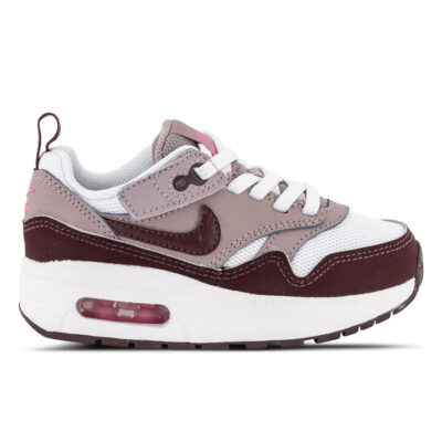 Nike Air Max 1 Easyon Kids White/Burgundy Crush-Lt Violet Ore Unisex Size 11