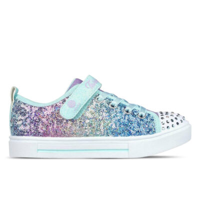 Skechers Twinkle Sparks - Sequin Flash Kids Light Blue/Multi Unisex Size 1