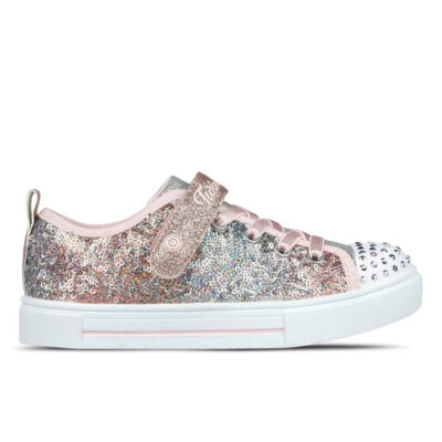 Skechers Twinkle Sparks - Sequin Flash Kids Light Pink/Multi Unisex Size 1