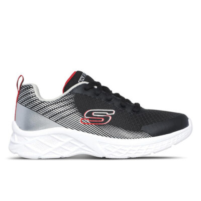 Skechers Microspec Ii - Vovrix Kids Black/Silver/Red Unisex Size 12