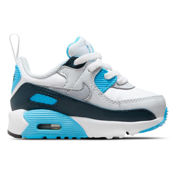 Nike Air Max 90 Easyon Kids White/Wolf Grey-Baltic Blue-Armory Navy Unisex Size 7