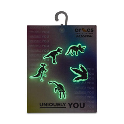 Crocs Acc Glow In The Dark Dino 5 Pack Kids Multi Unisex Size OS