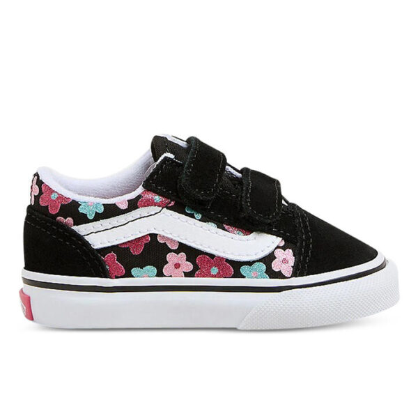 Vans Old Skool V Kids Glitter Flower Power Multi/True White Unisex Size 7