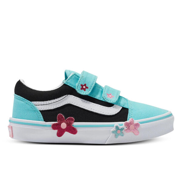 Vans Old Skool V Flower Glitter Flower Power Kids Glitter Flower Power Multi/True White Unisex Size 12