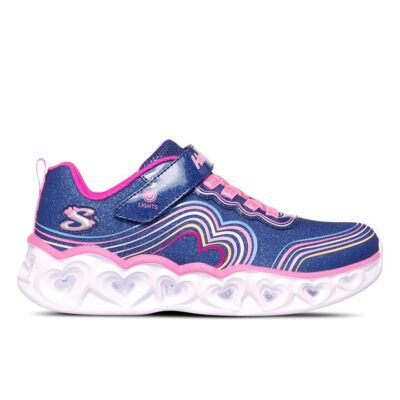 Skechers Heart Lights  - Retro Hearts Kids Navy/Multi Unisex Size 1