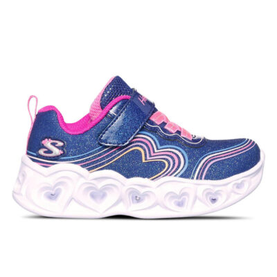 Skechers Heart Lights  - Retro Hearts Kids Navy/Multi Unisex Size 6