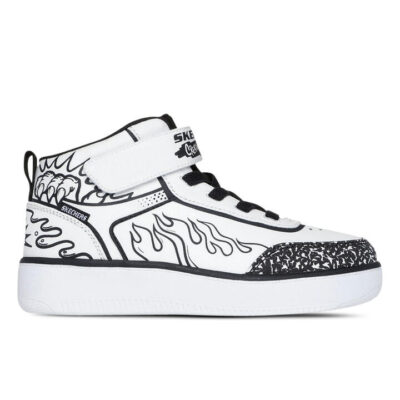 Skechers Sport Court 92 - Colour Blitz Kids White/Black Unisex Size 11