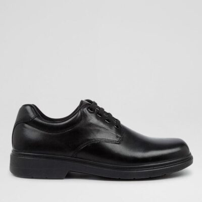 Roar Senior E Black Leather Lace Up Shoes