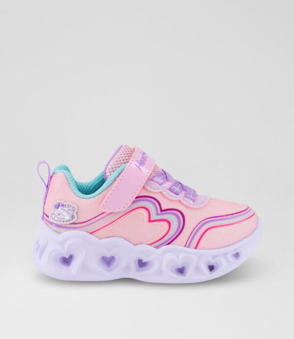302689 N Heart Lights Toddler Pink Multi Sneakers