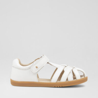 Kp Cross Jump Junior White Leather Flat Shoes