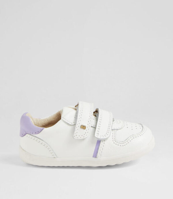 Su Riley Infant White Lilac Leather Sneakers