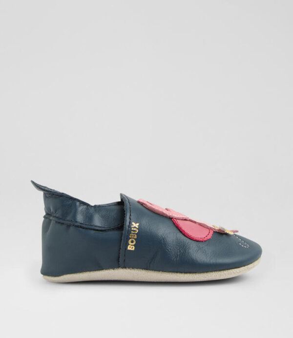 Ss Bee Infant Navy Leather Flat Shoes