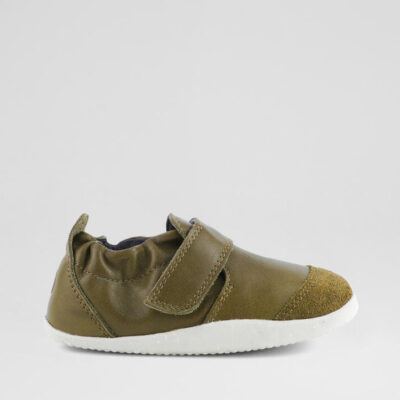 Xp Marvel Infant Olive Leather Flat Shoes