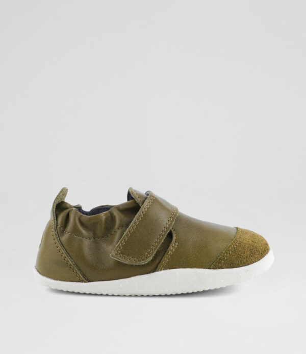 Xp Marvel Infant Olive Leather Flat Shoes