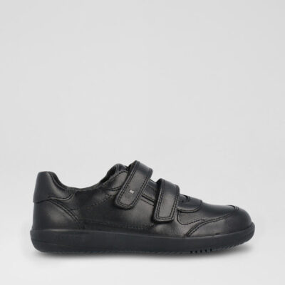 Kp Hero Black Leather Flat Shoes