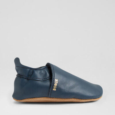 Ss Simple Infant Navy Leather Flat Shoes