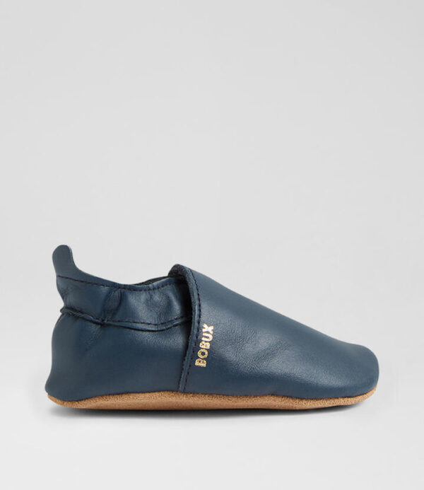 Ss Simple Infant Navy Leather Flat Shoes