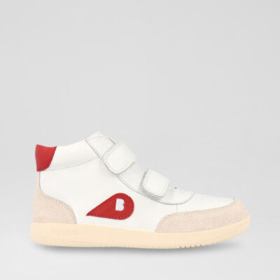 Kp Champ High Junior Chalk Radiant Red Leather Ankle Boots