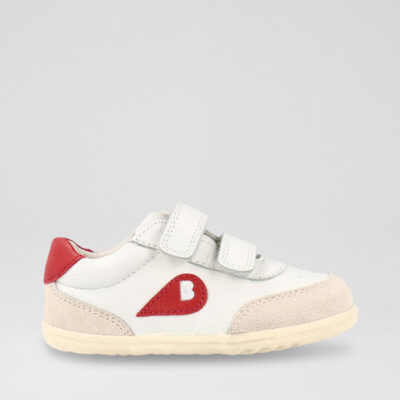 Su Champ Infant Chalk Radiant Red Leather Sneakers