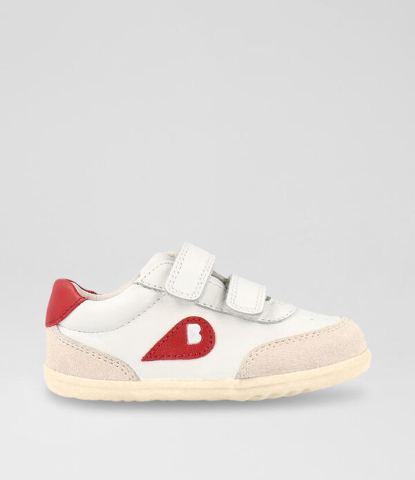 Su Champ Infant Chalk Radiant Red Leather Sneakers