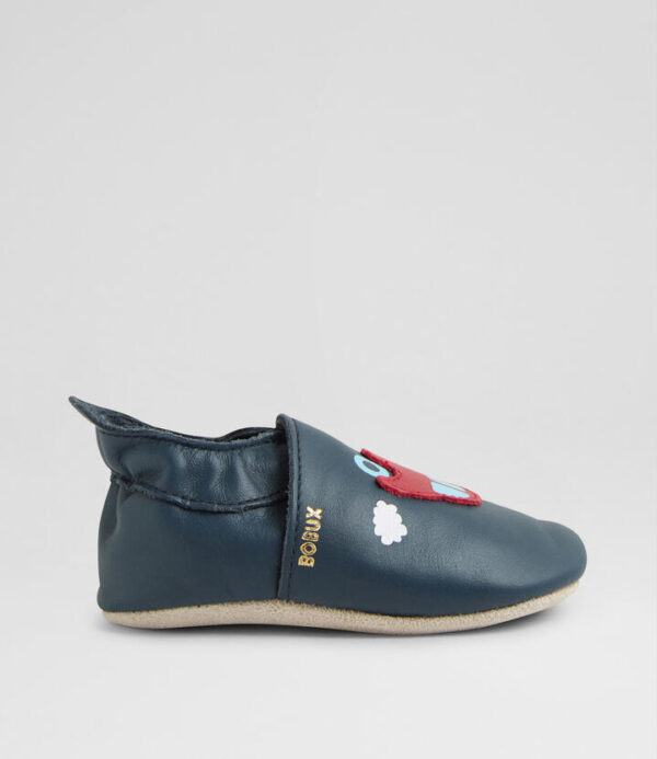 Ss Car Infant Navy Leather Flat Shoes
