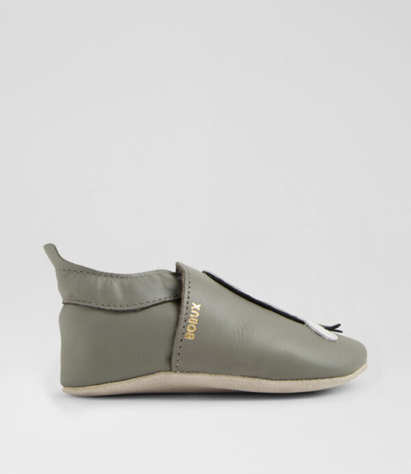 Ss Zebra Infant Grey Leather Flat Shoes