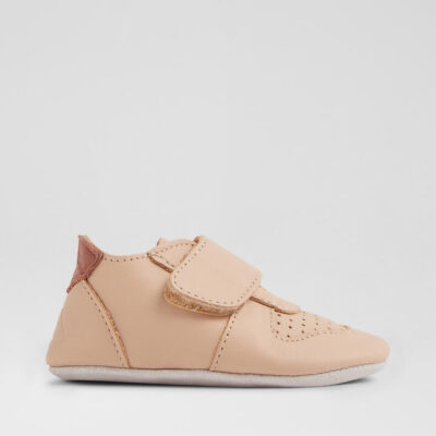 Ss Riley Mini Infant Beige Toffee Leather Flat Shoes