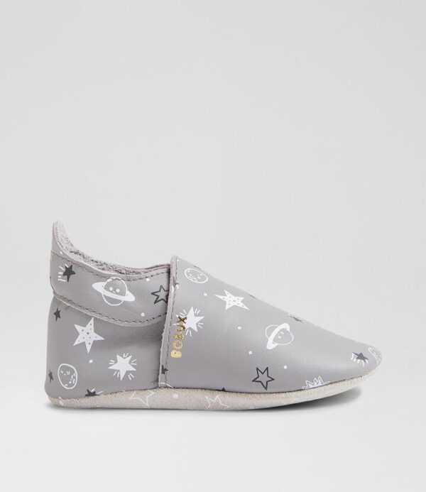 Ss Outerspace Infant Gull Grey Leather Flat Shoes