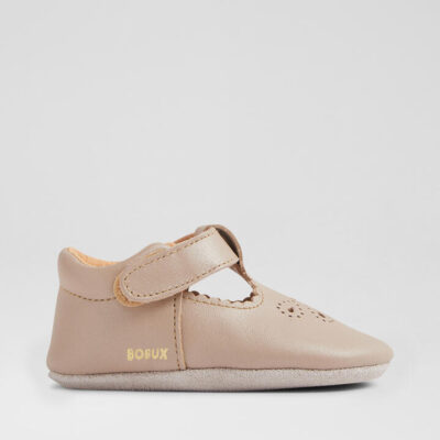 Ss Flutterheart Infant Gold Leather Flat Shoes