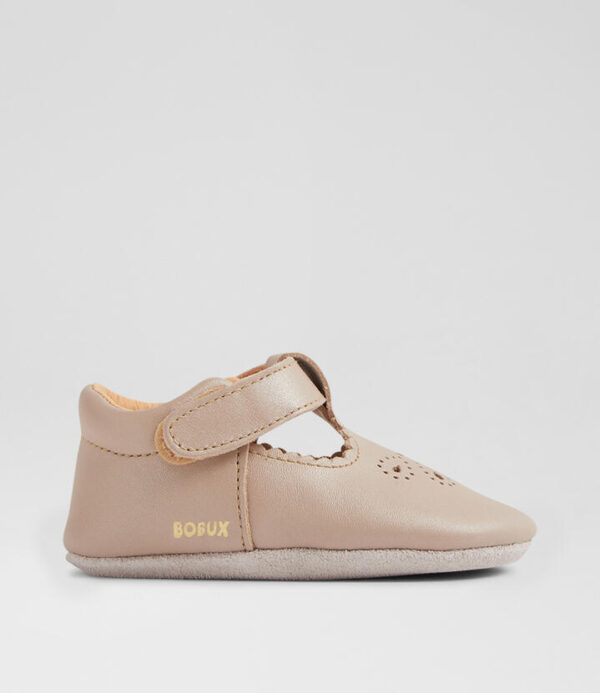 Ss Flutterheart Infant Gold Leather Flat Shoes