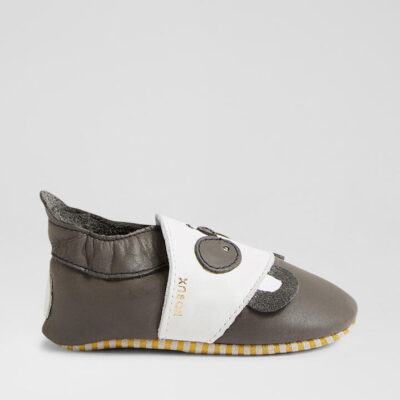 Ss Bam Boo Infant Charcoal Leather Flat Shoes