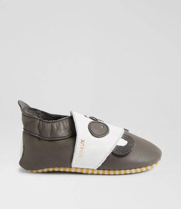 Ss Bam Boo Infant Charcoal Leather Flat Shoes