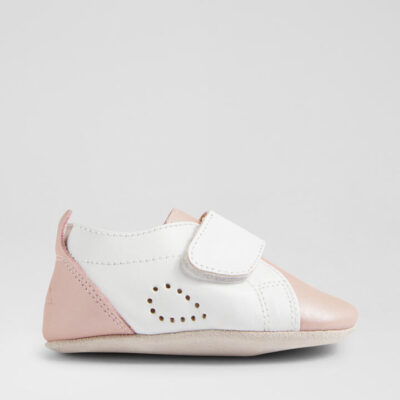 Ss Grass Court Mini Infant White Dusk Pearl Leather Flat Shoes