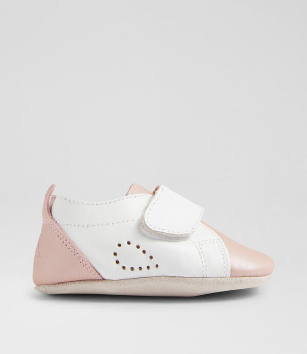 Ss Grass Court Mini Infant White Dusk Pearl Leather Flat Shoes