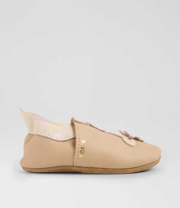 Ss Giraffe Infant Beige Leather Flat Shoes