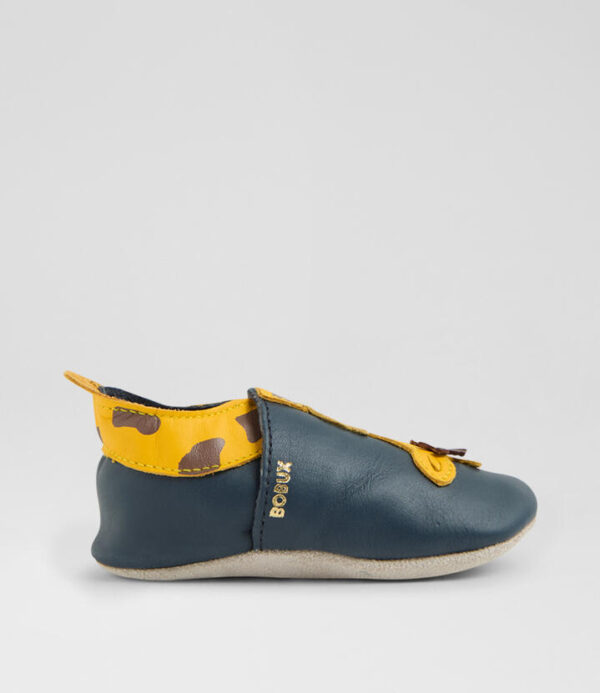 Ss Giraffe Infant Navy Leather Flat Shoes