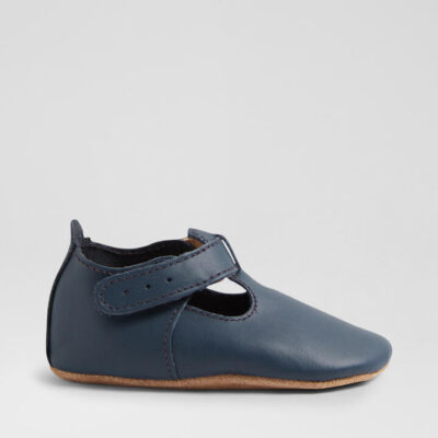Ss Jack And Jill Infant Navy Leather Flat Shoes