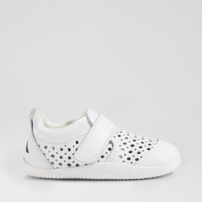Xp Go Punch White Leather Flat Shoes