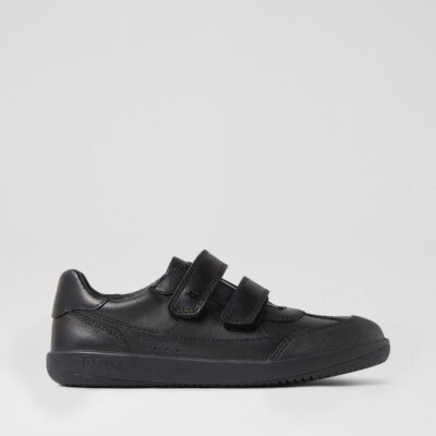 Kp Traverse Black Leather Flat Shoes