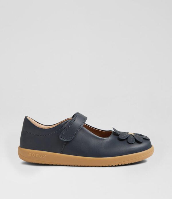 Kp Pixie Navy Leather Flat Shoes