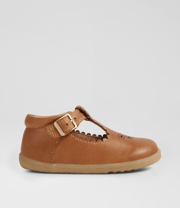 Su Poppy Caramel Leather Flat Shoes